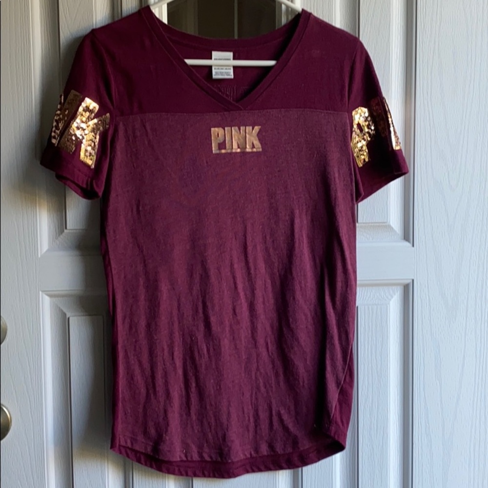 pink short sleeve sequin t-shirt
